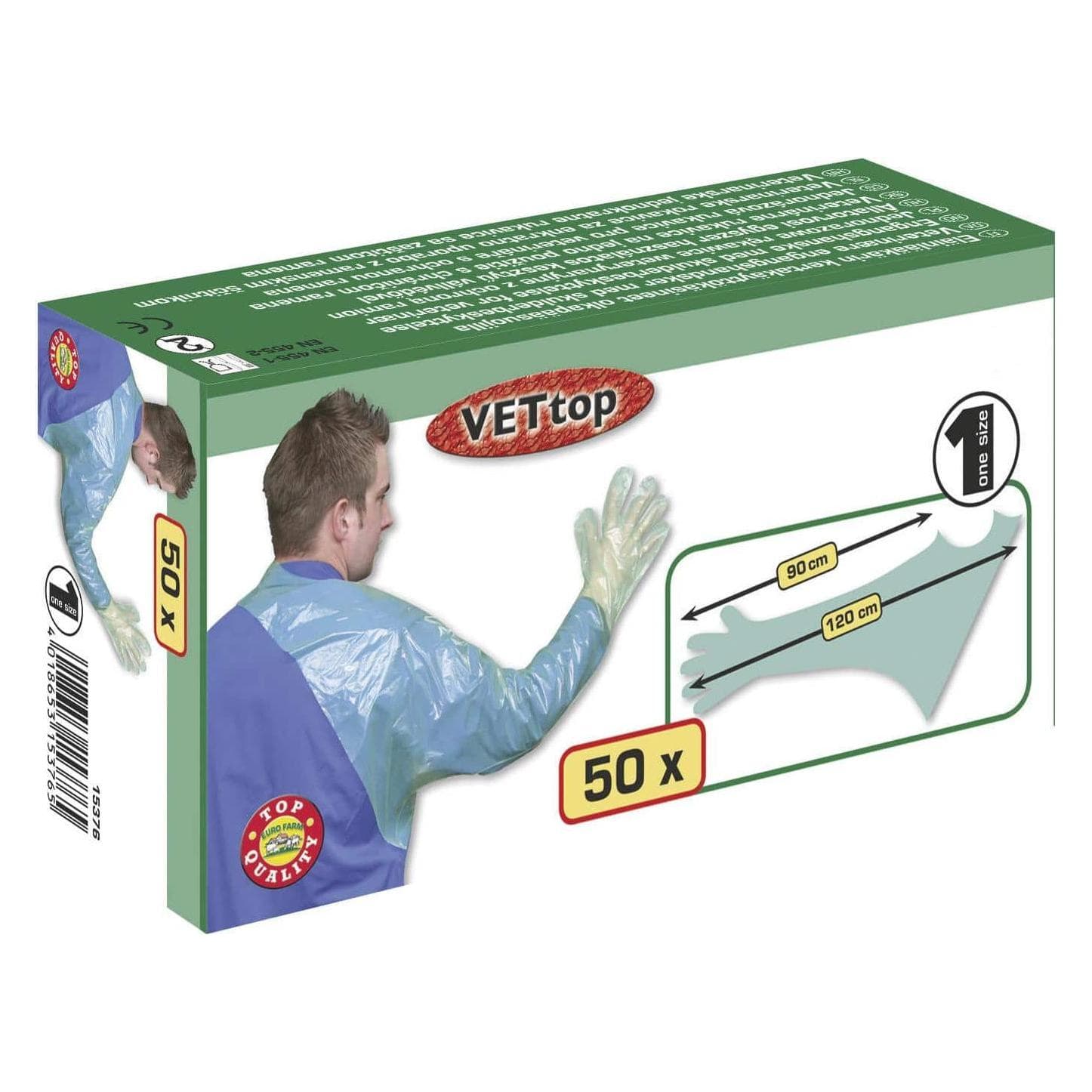 Kerbl, Gants de protection, Gant à usage unique VETtop avec protection des épaules (Taille unique)