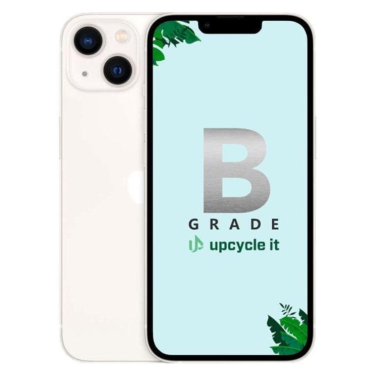 Upcycle it Smartphone MOBILE APPLE IPHONE 13 6,1", 128GB, STARLIGHT, MLPG3, B-GRADE (128 Go, 6.10", B / Très bon), Téléphone reconditionné, Blanc