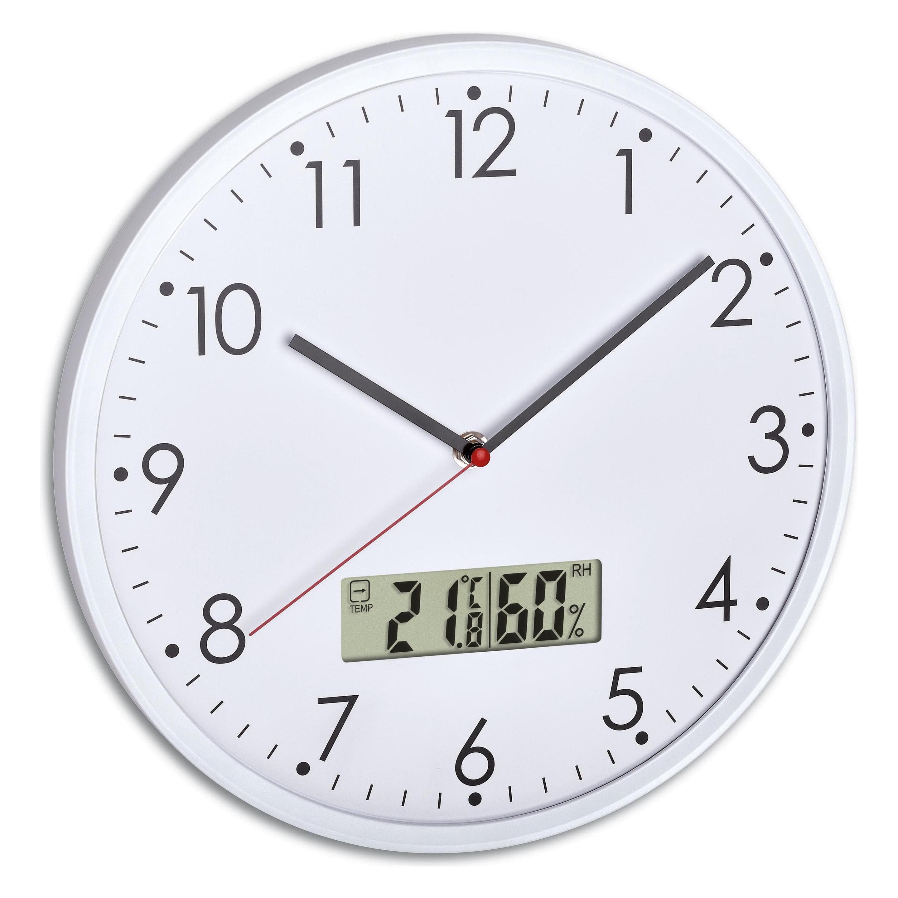 TFA, Horloge murale, Horloge analogique avec thermo-hygromètre numérique (30.20 cm)