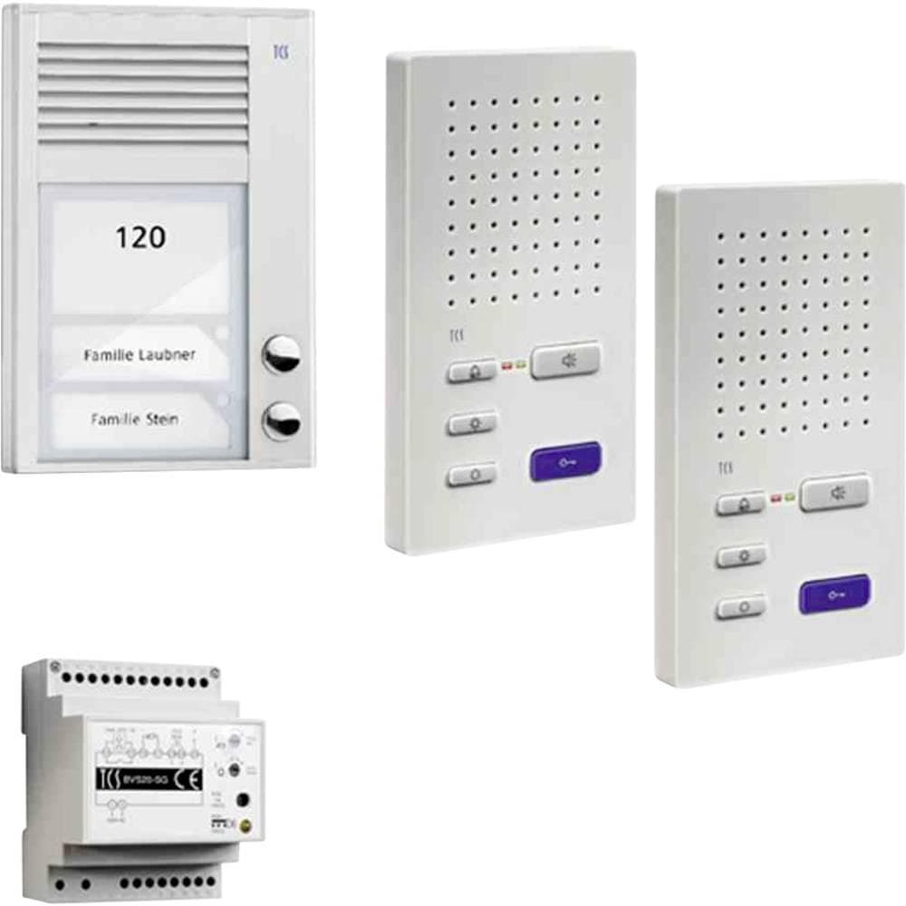 TCS, Sonnette + interphone, PSC2220-0000 Système d'interphonie audio blanc (Filaire)