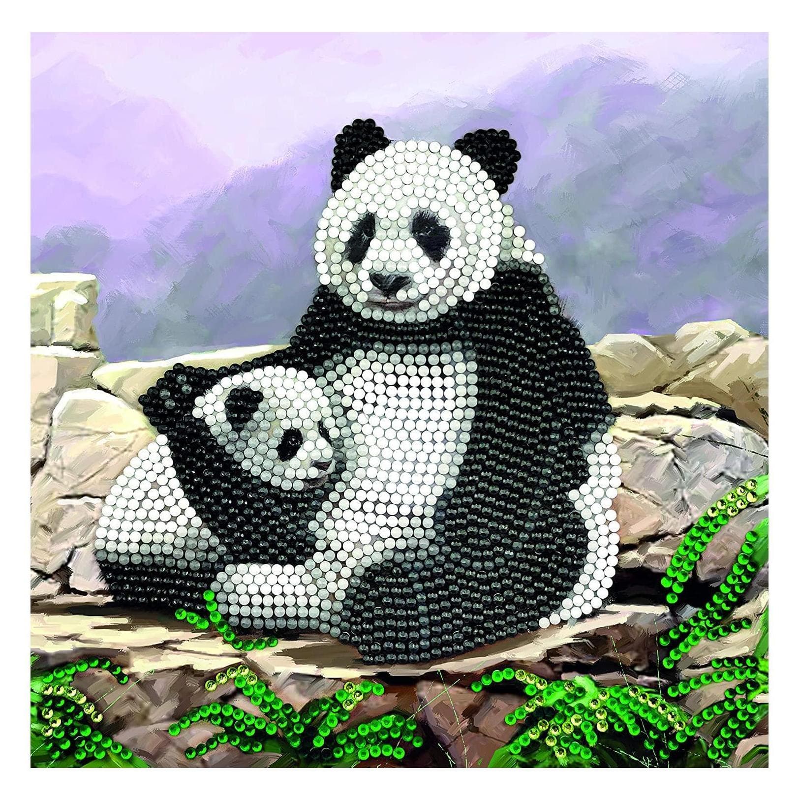 Craft Buddy Panda, 18x18cm Crystal Art Card