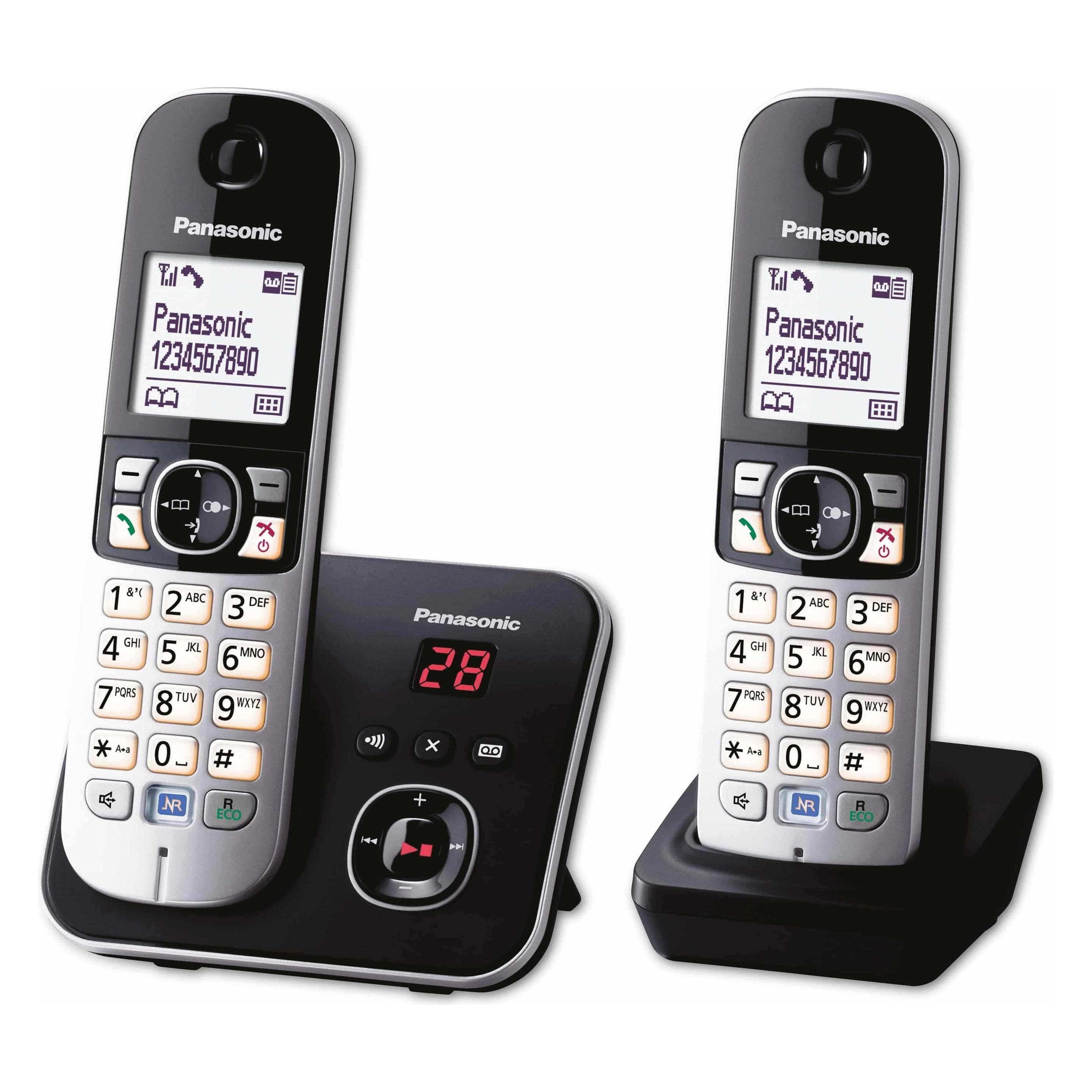 Panasonic KX-TG6822, Téléphone, Noir, Argent