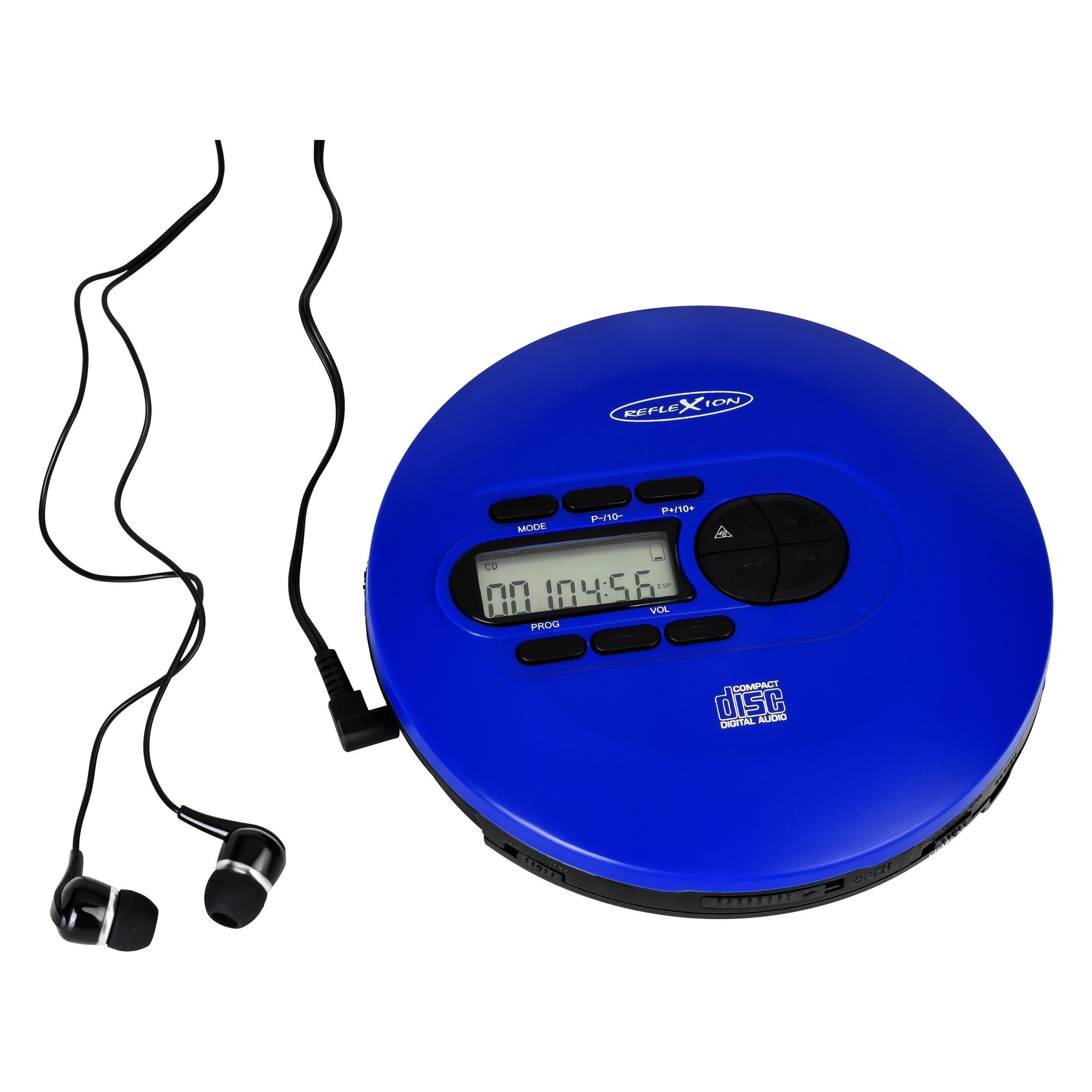 Reflexion Discman PCD520ME, Lecteur MP3 + appareil audio portable, Bleu