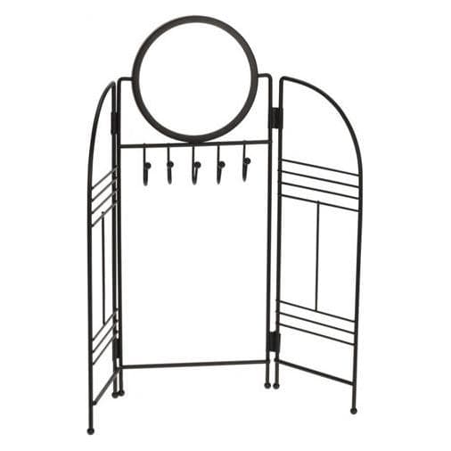 Koopman, Rangement pour montres + bijoux, Présentoir à bijoux avec miroir, Noir