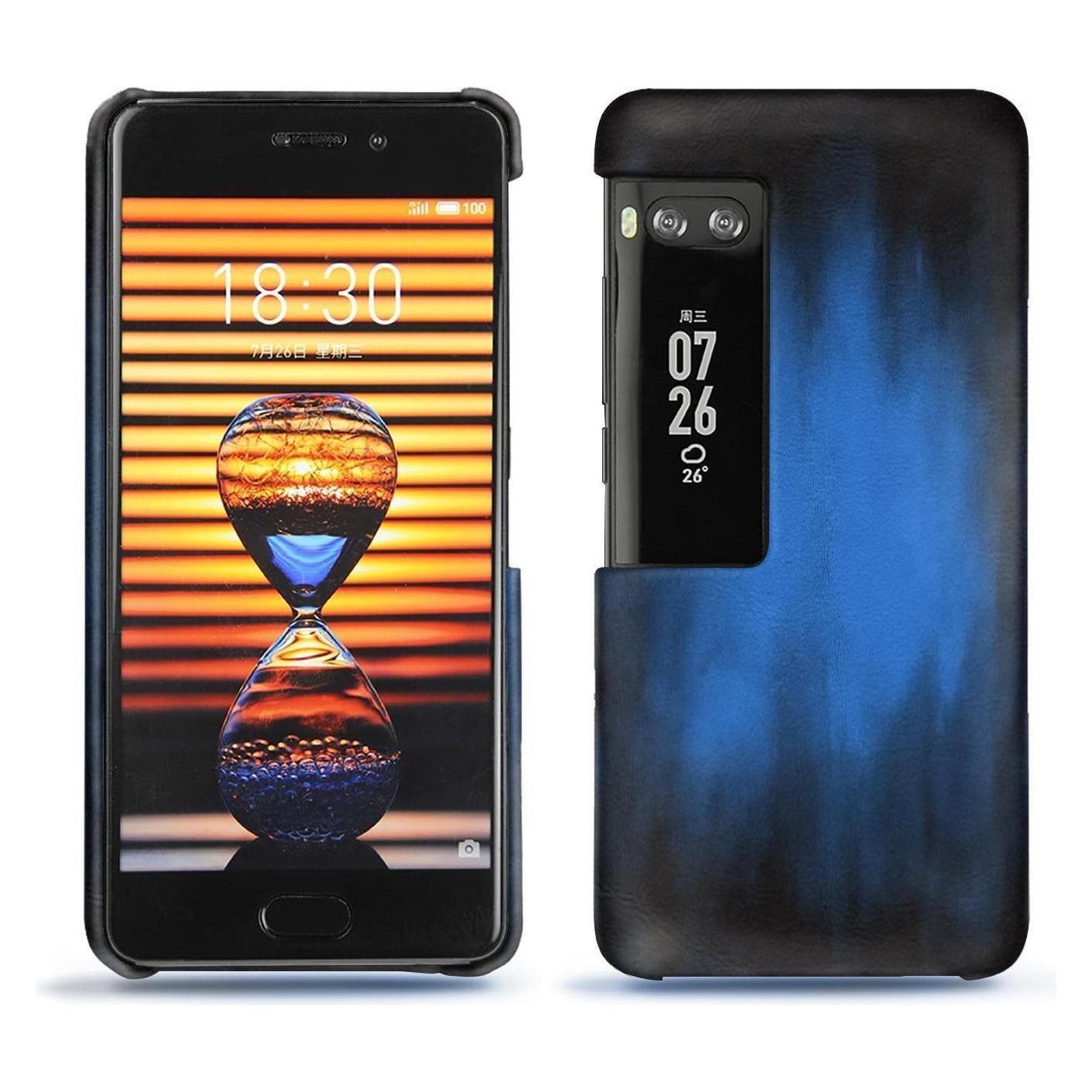 Noreve Housse cuir (Meizu Pro 7 Plus), Coque pour téléphone portable, Bleu