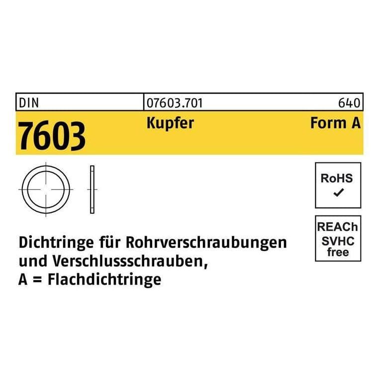 Reyher, Outils automobiles, Joint plat DIN 7603 22 x29 x1,5 cuivre