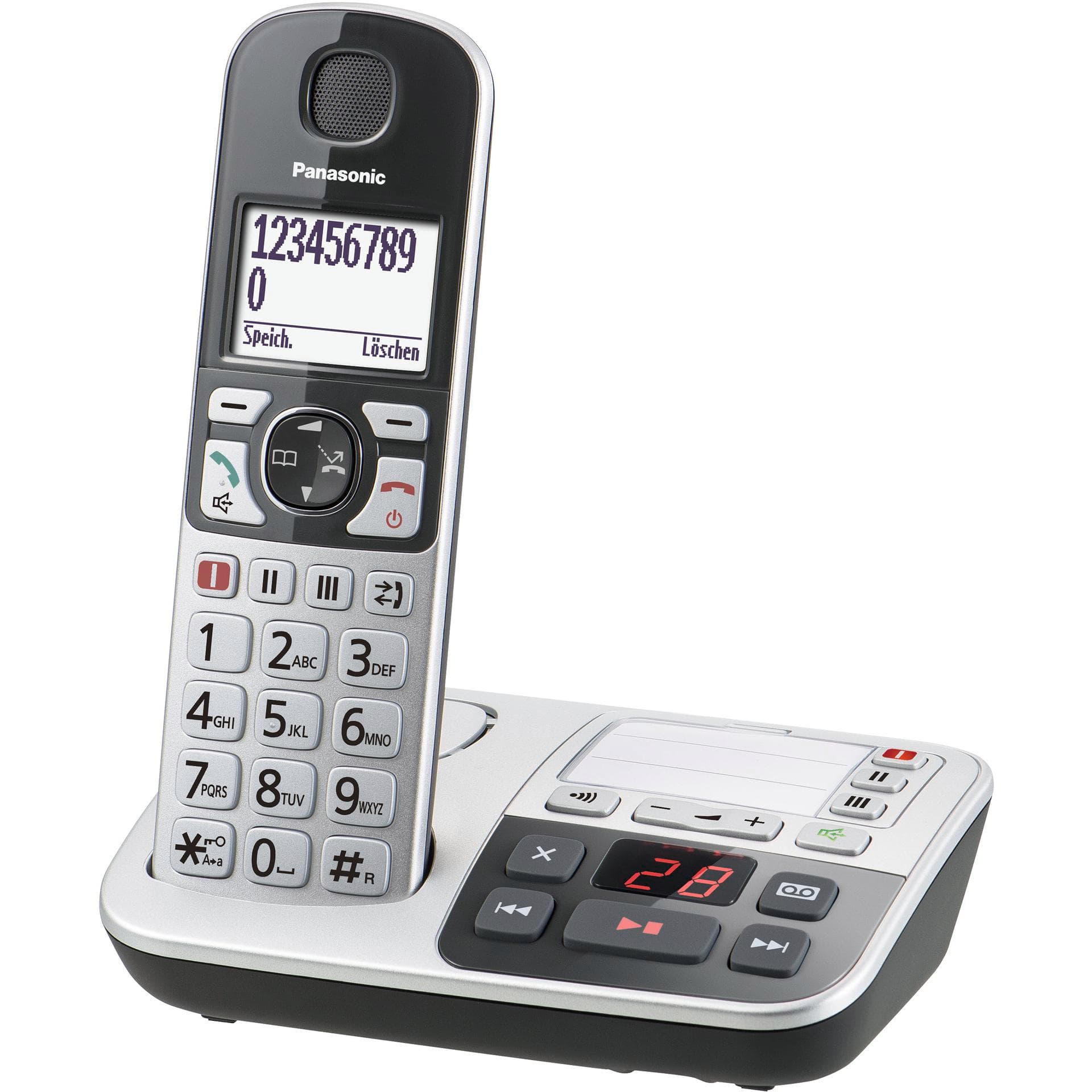 Panasonic KX-TGE520GS, Téléphone, Noir, Argent