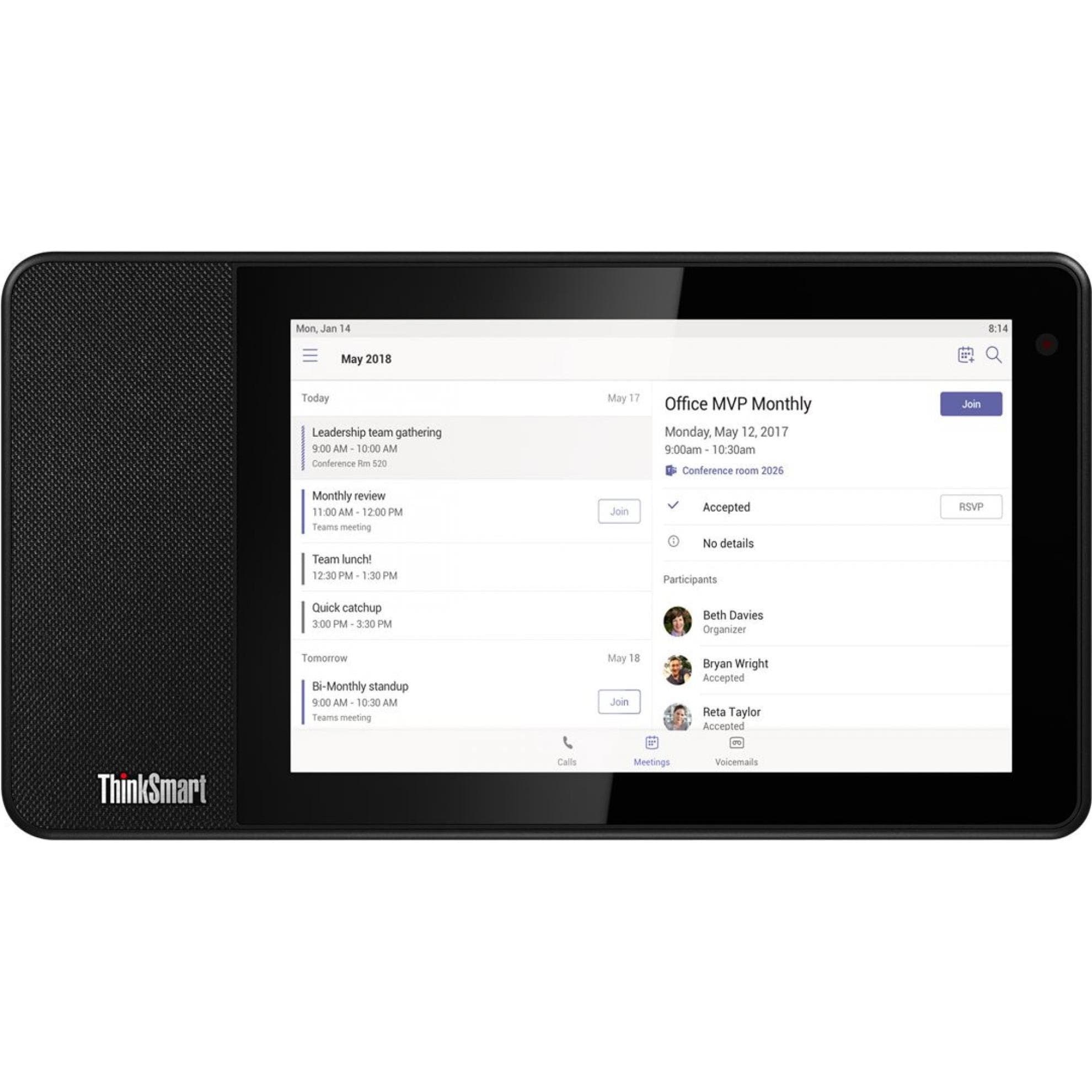 Lenovo ThinkSmart View, Solution de conférence, Noir