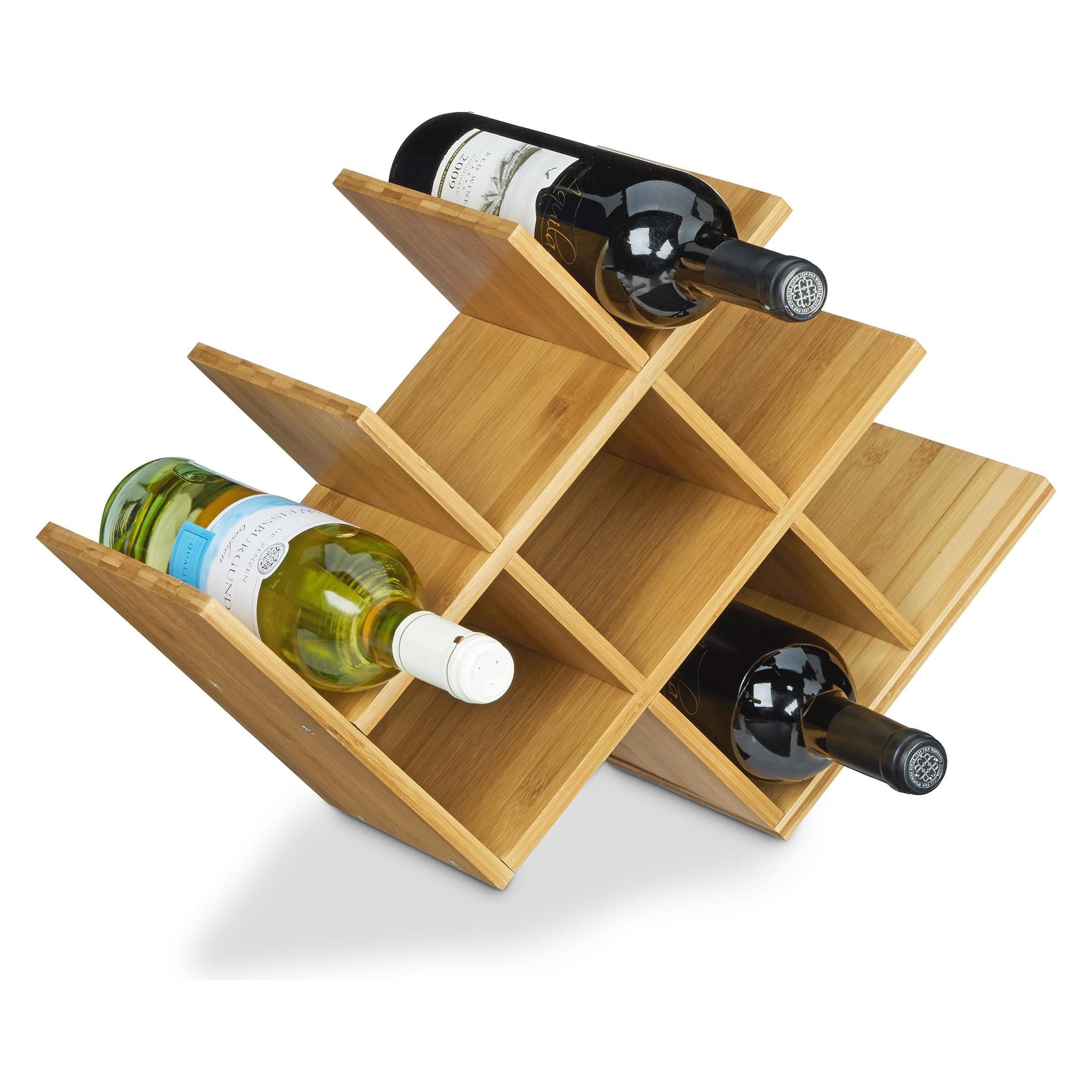 Relaxdays, Étagère à vin, Bambou (8 bouteilles, 16 x 47 x 31.50 cm)