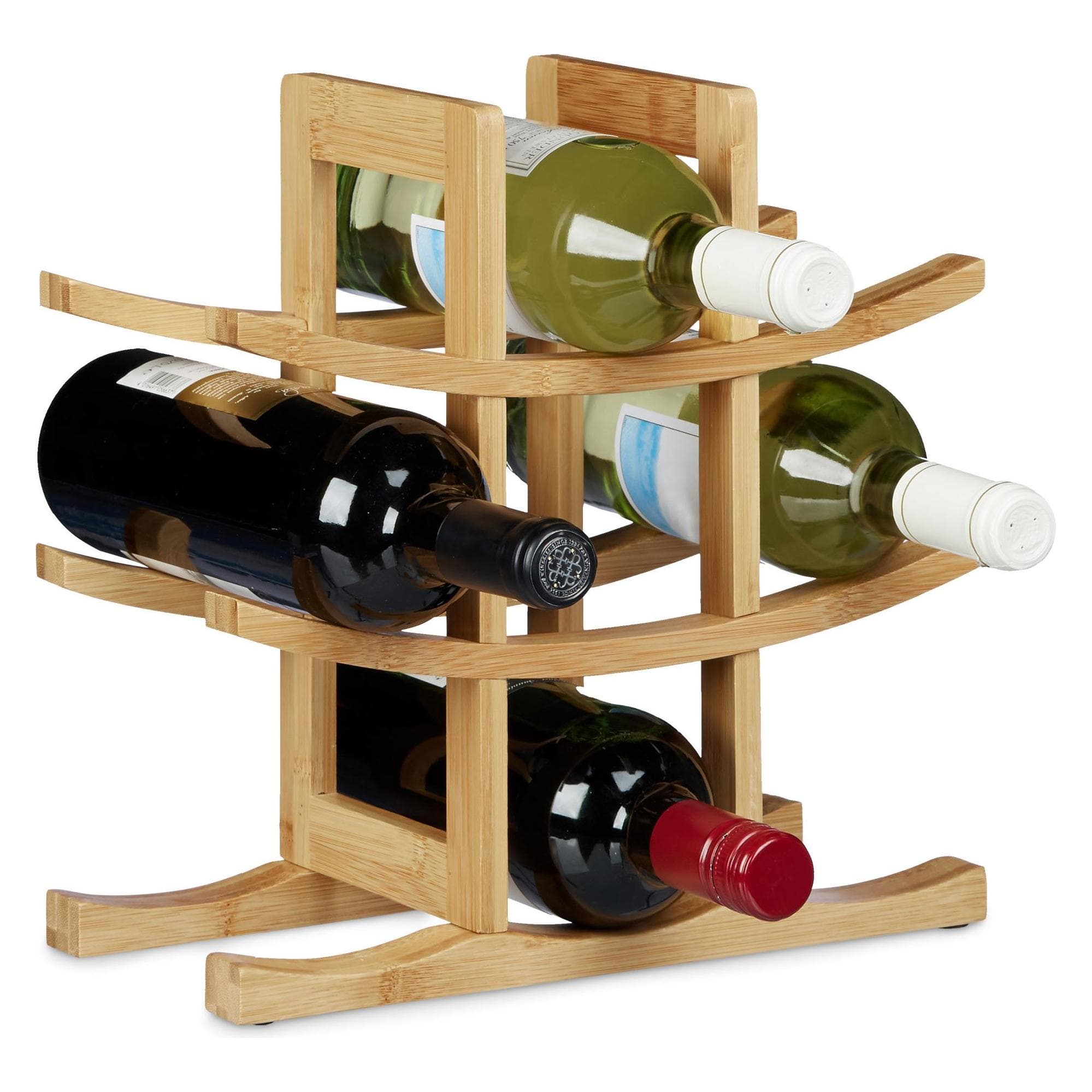 Relaxdays, Étagère à vin, Bambou (9 bouteilles, 14 x 30 x 30 cm)