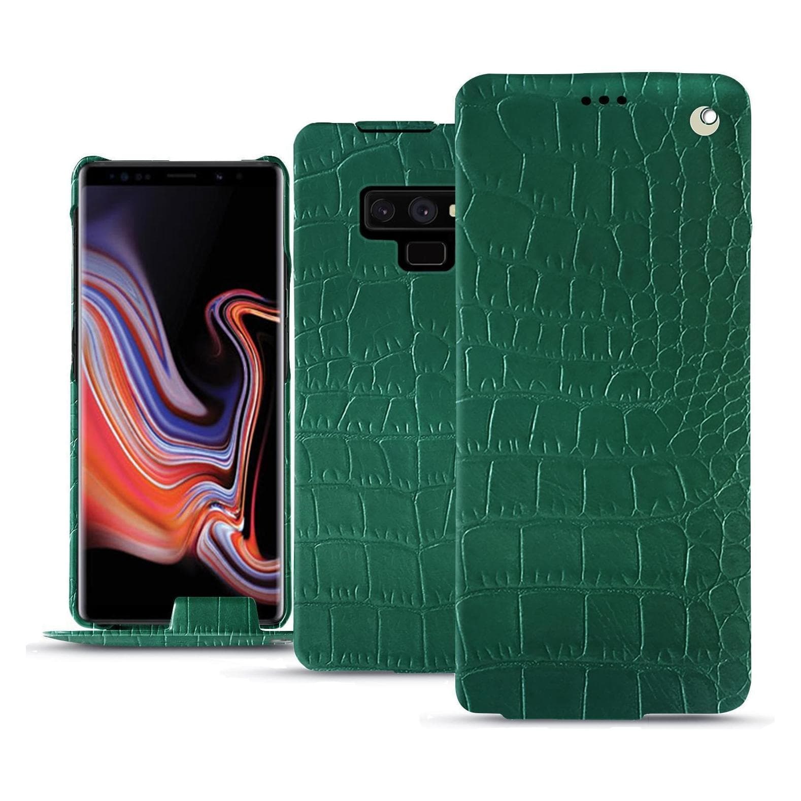 Noreve Housse cuir vertical (Samsung Galaxy Note 9), Coque pour téléphone portable, Vert