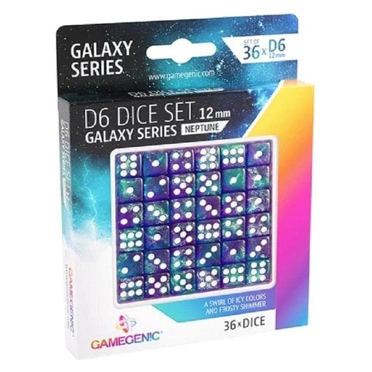 Gamegenic Set de 36 Dés D6 - Galaxy Series : Neptune