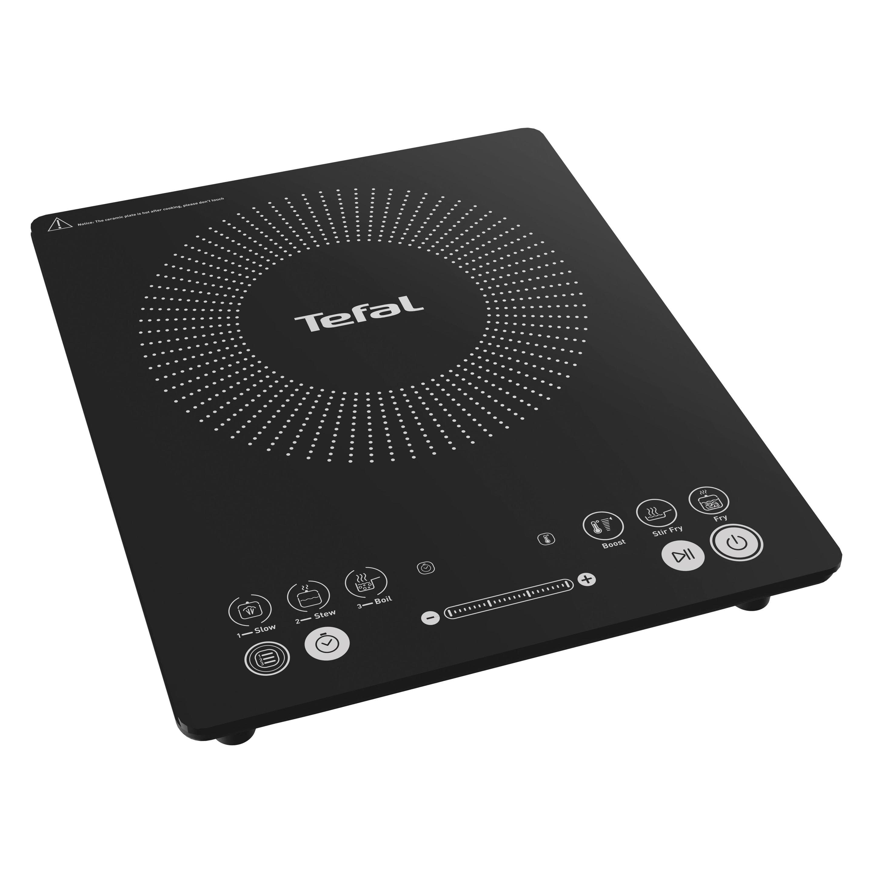 Tefal Everyday Slim Plaque de cuisson à induction (IH2108), Noir, Plaque de cuisson amovible, Noir