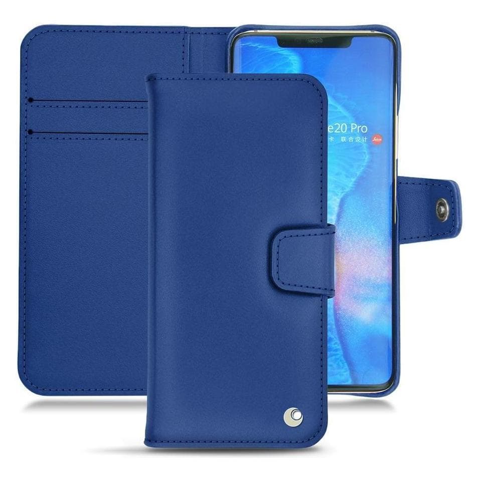 Noreve Housse cuir portefeuille (Mate 20 Pro), Coque pour téléphone portable, Bleu