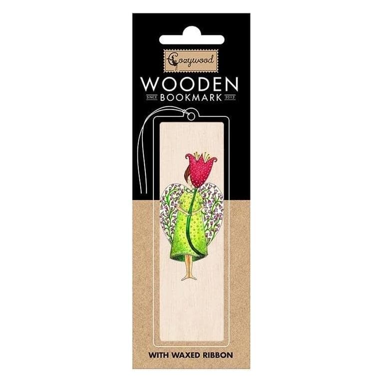 Cozywood, Bureau : accessoires, Lesezeichen aus Holz Engel mit Blume
