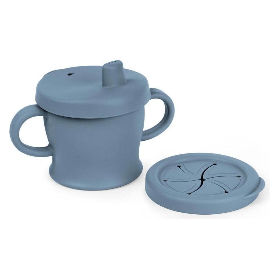 Haakaa, Vaisselle + couverts pour enfants, Tasse à boire et à grignoter - Bleu acier
