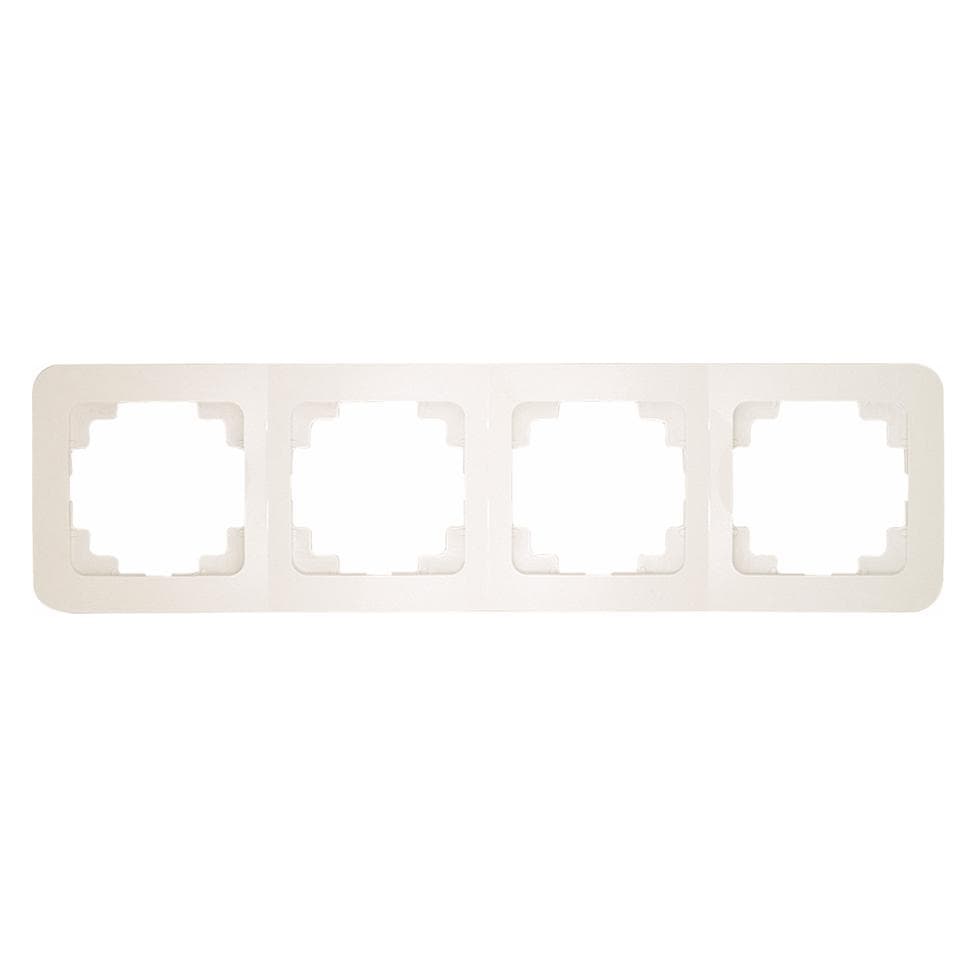 Makel, Accessoires Gamme d'interrupteurs, Lilium Natural 4-fach Rahmen horizontal weiss