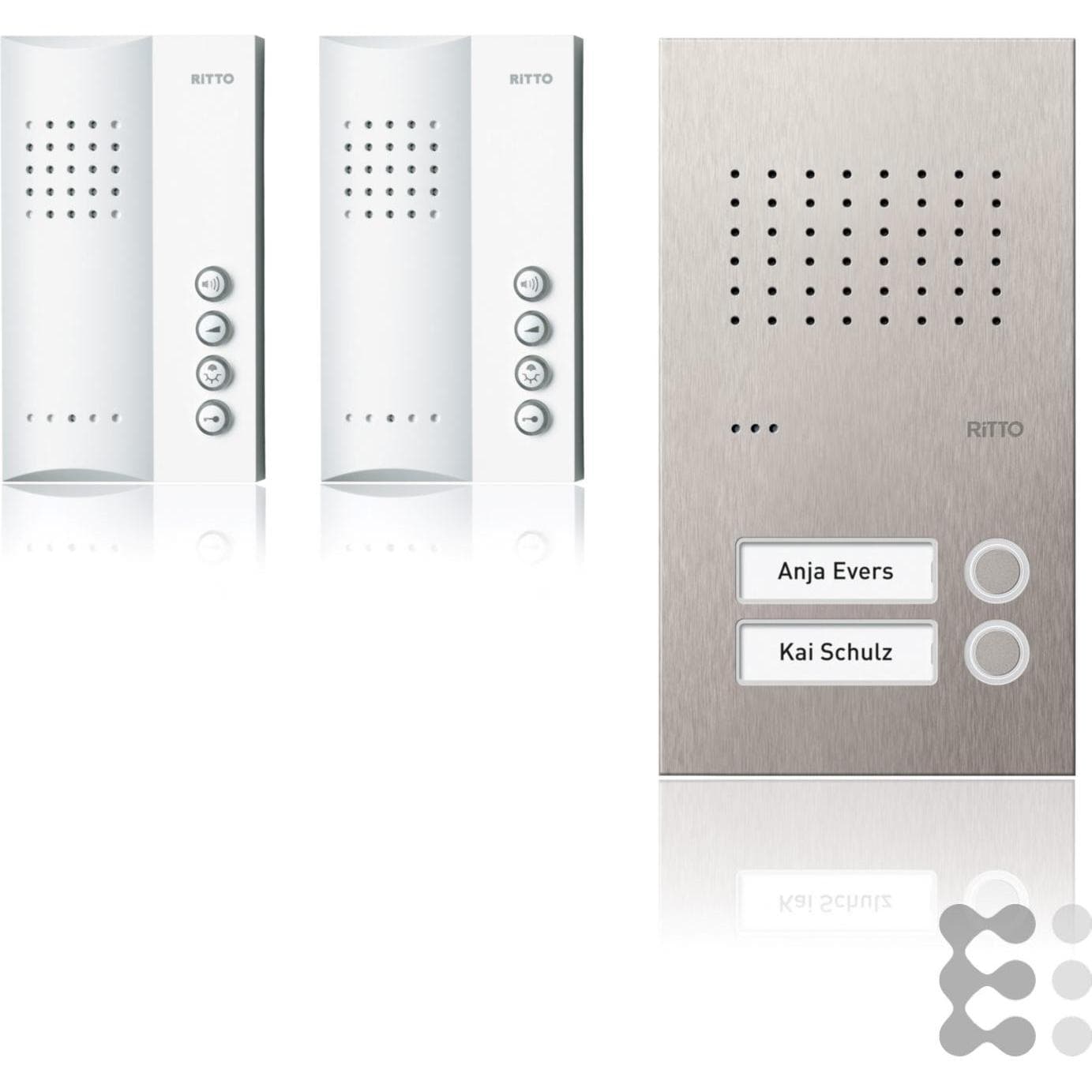 Schneider Electric, Sonnette + interphone, Kit mains libres Acero pur AudioSet (Filaire)