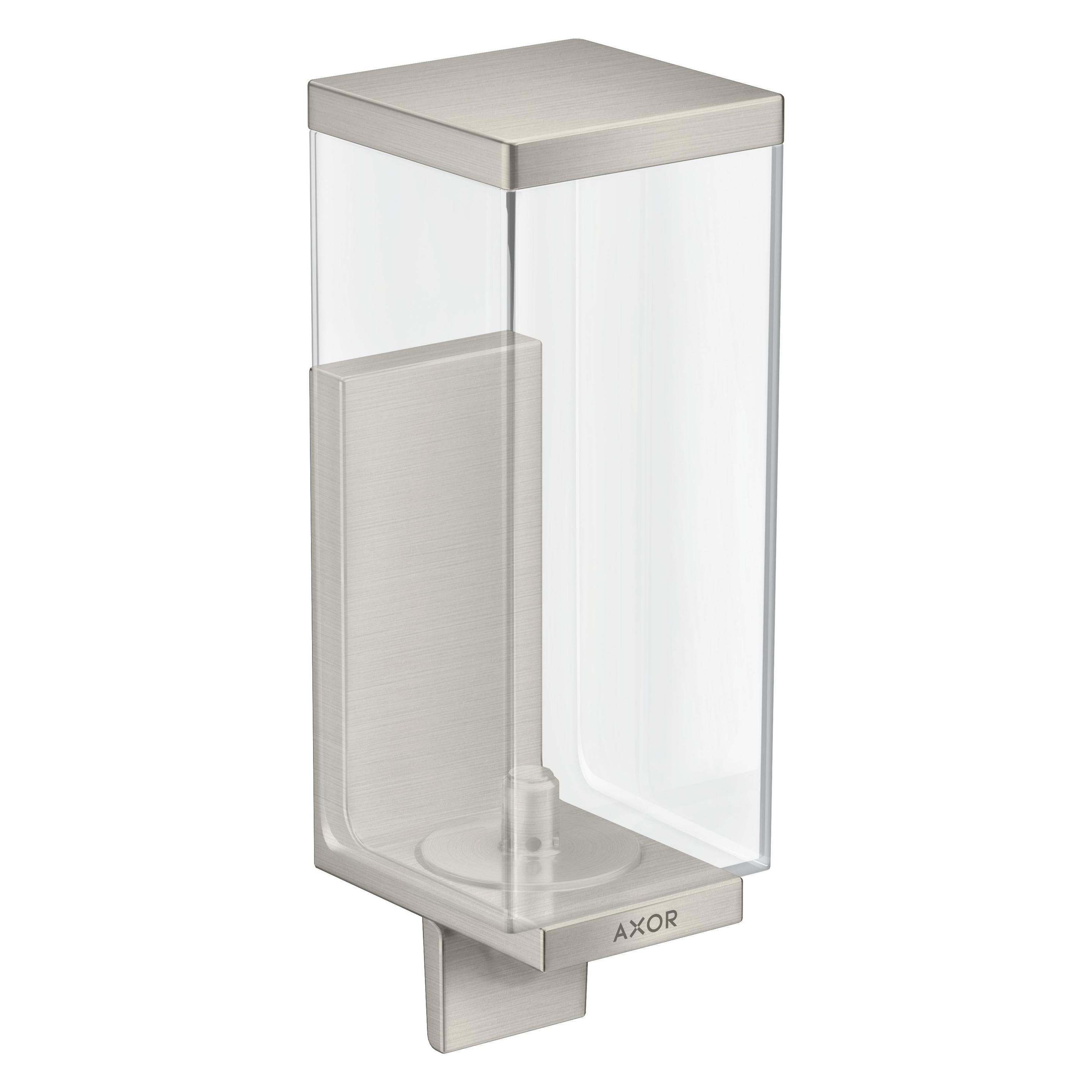 hansgrohe, Distributeur de savon + porte-savon, AXOR Universal Rectangular distributeur de savon, quantité de remplissage 600ml, 42610