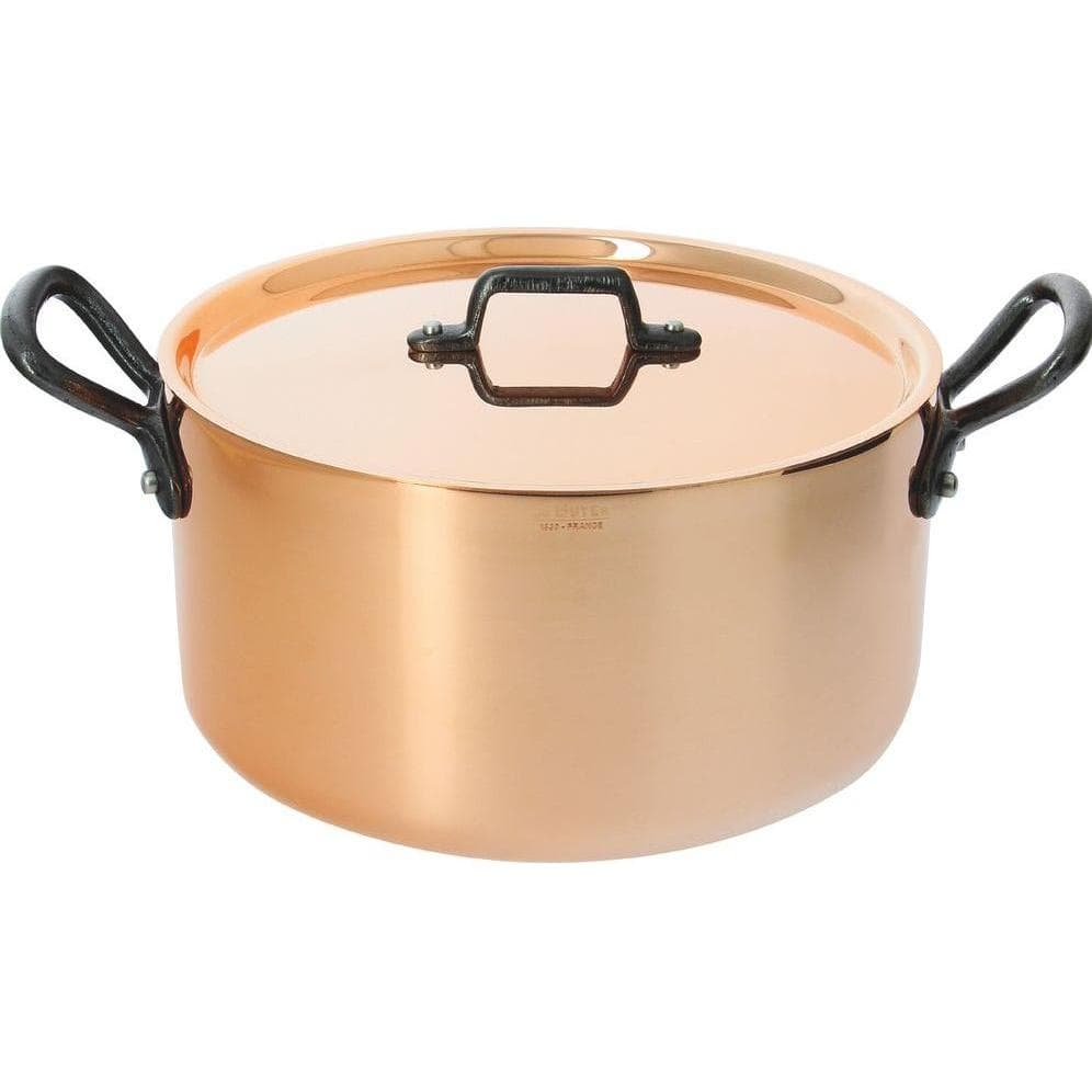 de Buyer Inocuivre Cocotte avec poignées en fonte et couvercle, Poêle + casserole, Cuivre