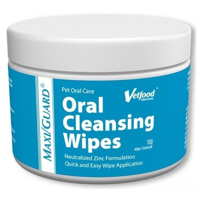 Vetfood MAXI/GUARD Oral Cleansing Wipes pies i kot 100 chusteczek (Chat, Chien), Hygiène animale