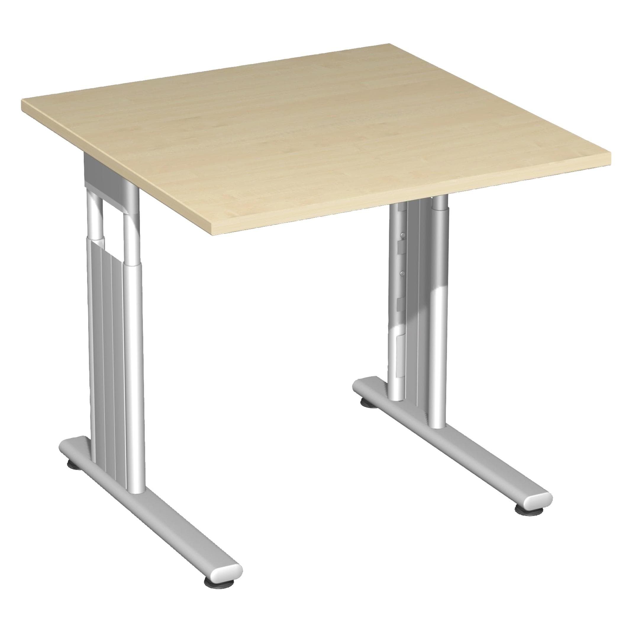 Geramöbel, Bureau, Schreibtisch C Flex Ahorn 800x800x680-820 Ahorn/Si. (80 x 80 x 82 cm)
