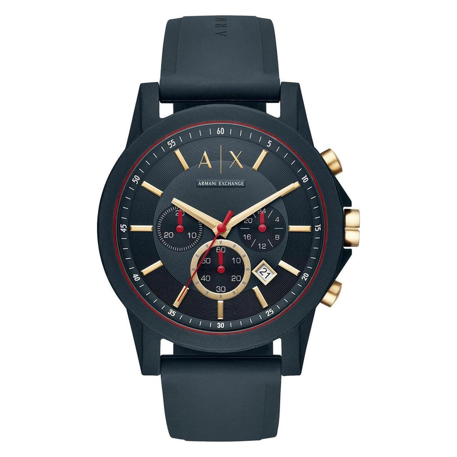 Armani Exchange, Montre, Outerbanks, Bleu, (Chronographe, 47 mm)