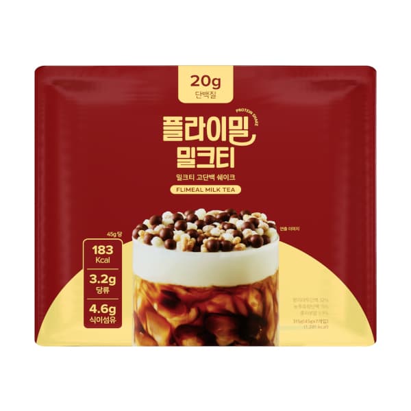 Flimeal - Shake protéiné - 45g x 7packs - Milk Tea