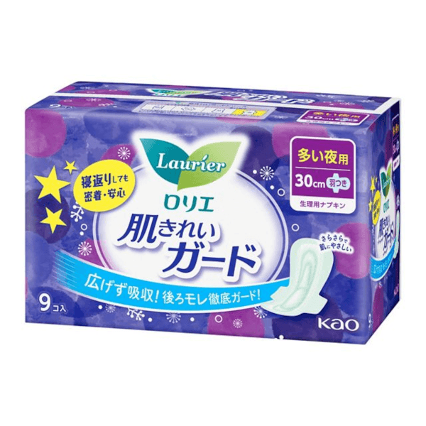 Kao - Laurier Hada Kirei Guard Heavy Night Use With Wings 30cm - 9pièces