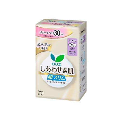 Kao - Laurier Shiawase Sokuhada Super Slim Extra Heavy Daytime Use With Wings 25cm - 30pièces