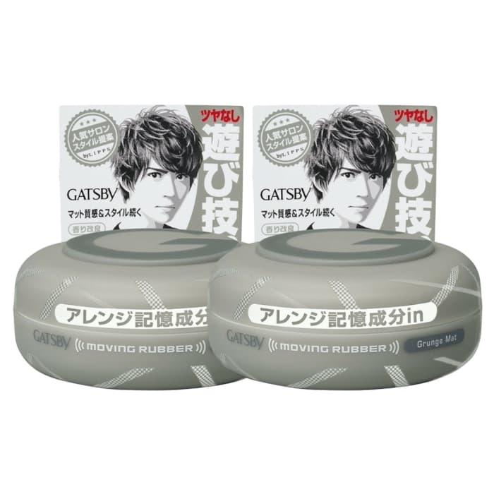 Mandom - Gatsby Moving Rubber - 80g - Grunge Mat Grey - 2pièces
