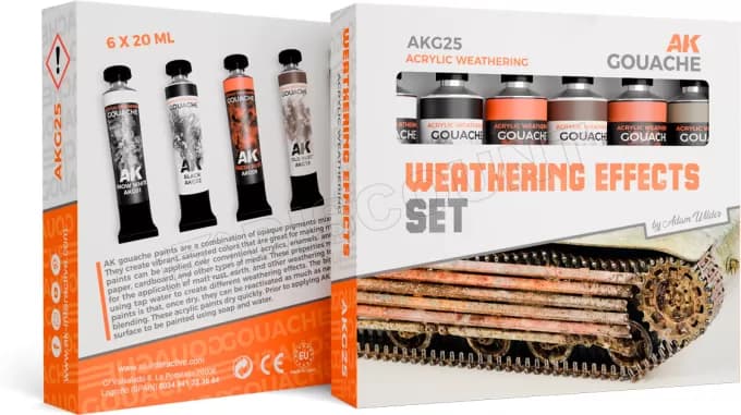 Ak Interactive Gouache - Weathering Effects Set (Set de 6 Ref.) #DEFAULT