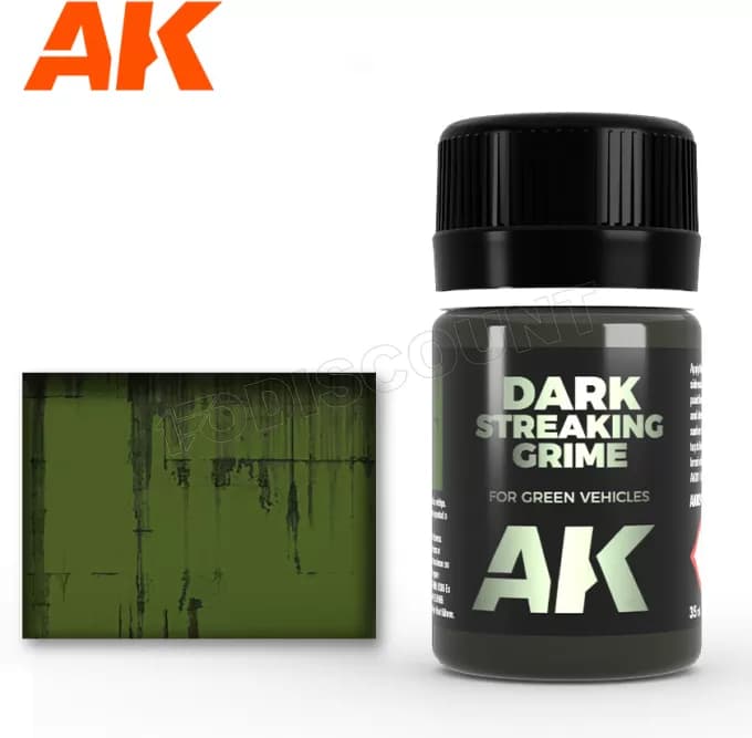 Ak Interactive Pot d'Enamel Effects - Streaking Grime For Dark Vehicles (35 ml) #DEFAULT