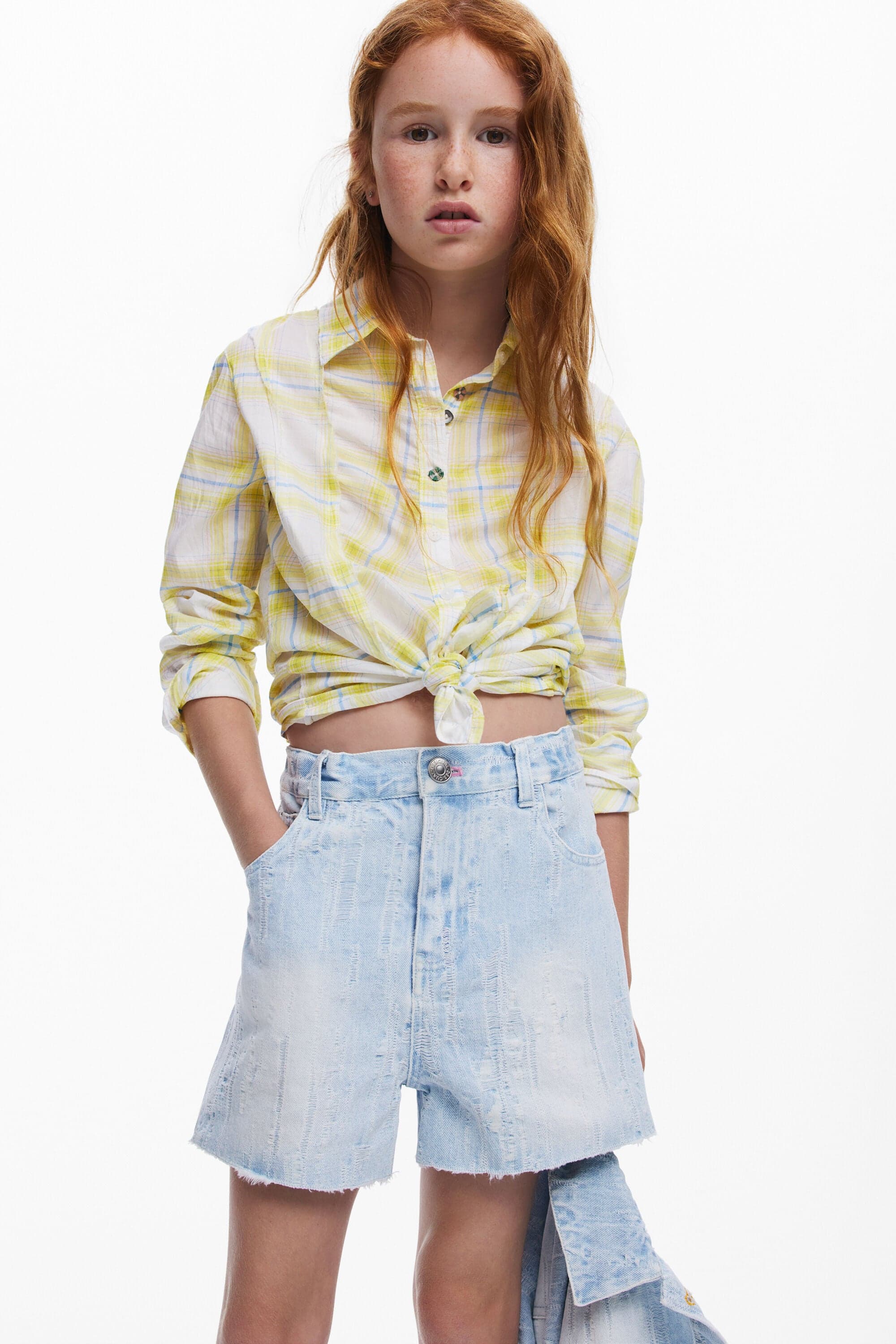 Desigual, Veste trucker en denim short, Enfant, Coton, Bleu, 11/12