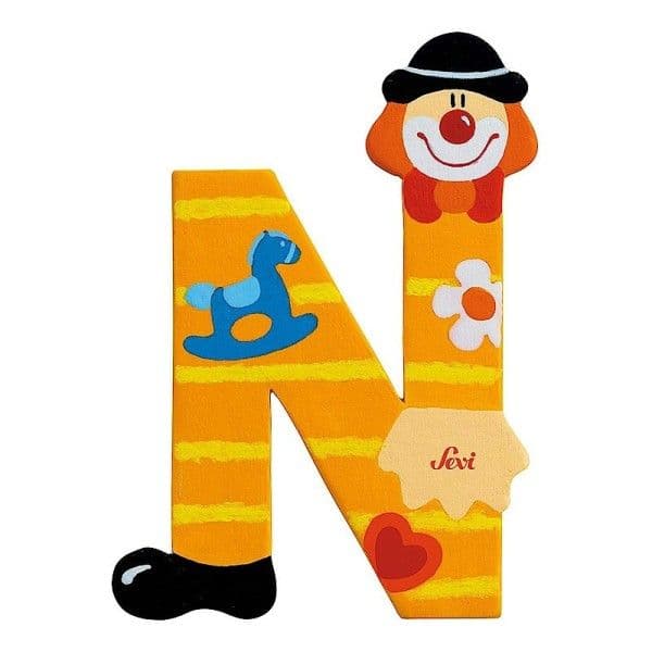 Lettre en Bois Clown N Sevi 1831 - Jouets décoration