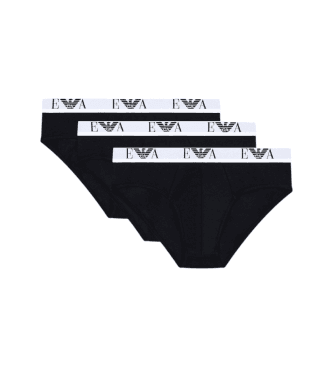 Emporio Armani pour homme. EM000258_AF14131 Lot de 3 slips en coton extensible noir (XXL), Homewear