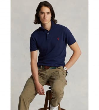 Polo Ralph Lauren pour homme. 710795080007 Polo piqué slim marine (XXL), Casuel, Coton, Manche courte