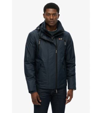 Superdry pour homme. M5012100A Veste coupe-vent à capuche Mtn (L), Casuel, Polister recyclé, Durable, Marine