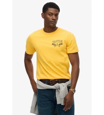 Superdry pour homme. M1012328A Lo Fi Outdoors Chest T-shirt jaune (M), Casuel, Coton, Manche courte