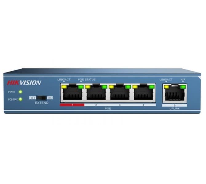 Hikvision DS-3E0505P-E, 5 ports, 4x PoE, Gigabit non géré