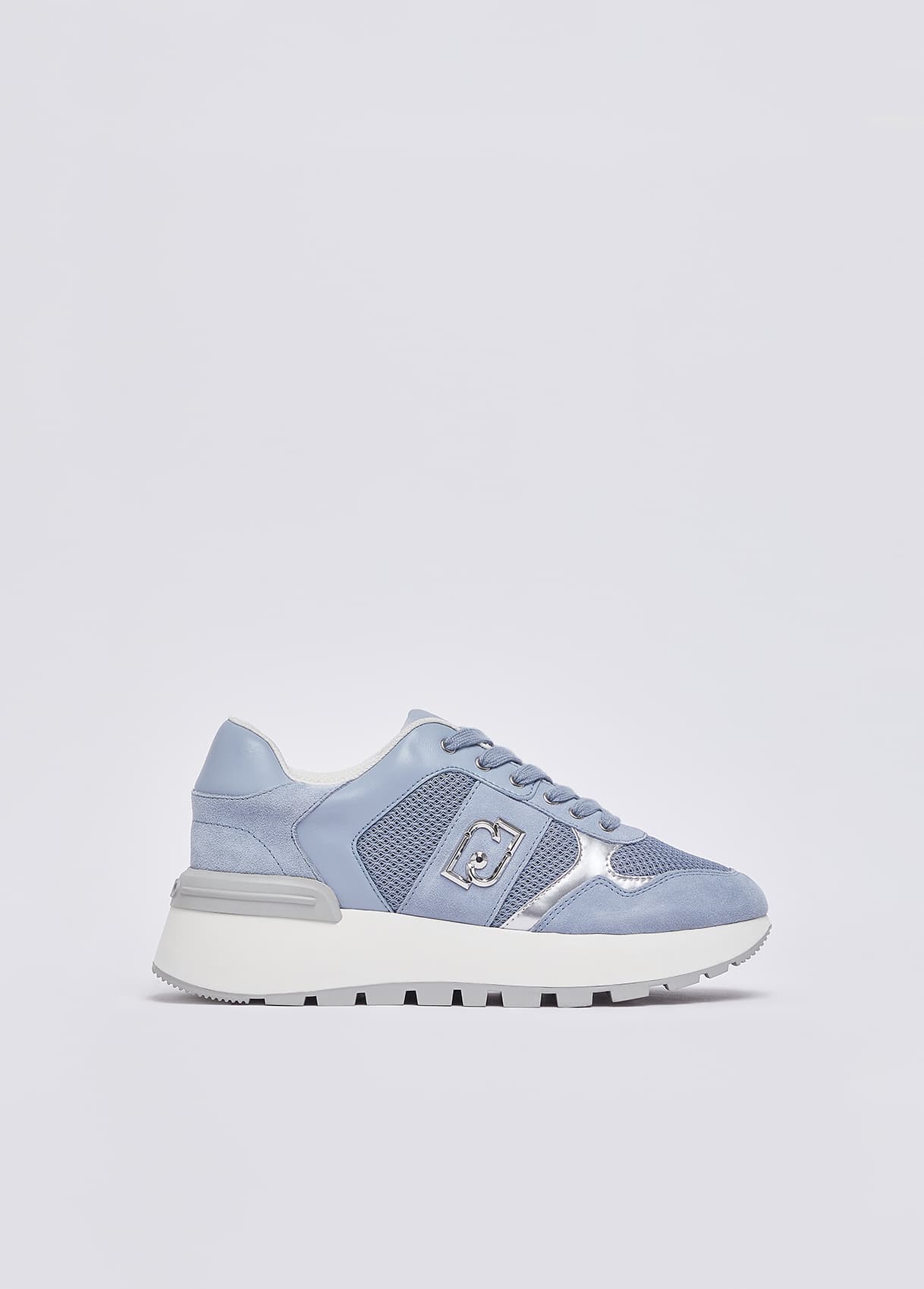 Liu Jo Sneakers À Plateforme En Daim Et Maille Filet