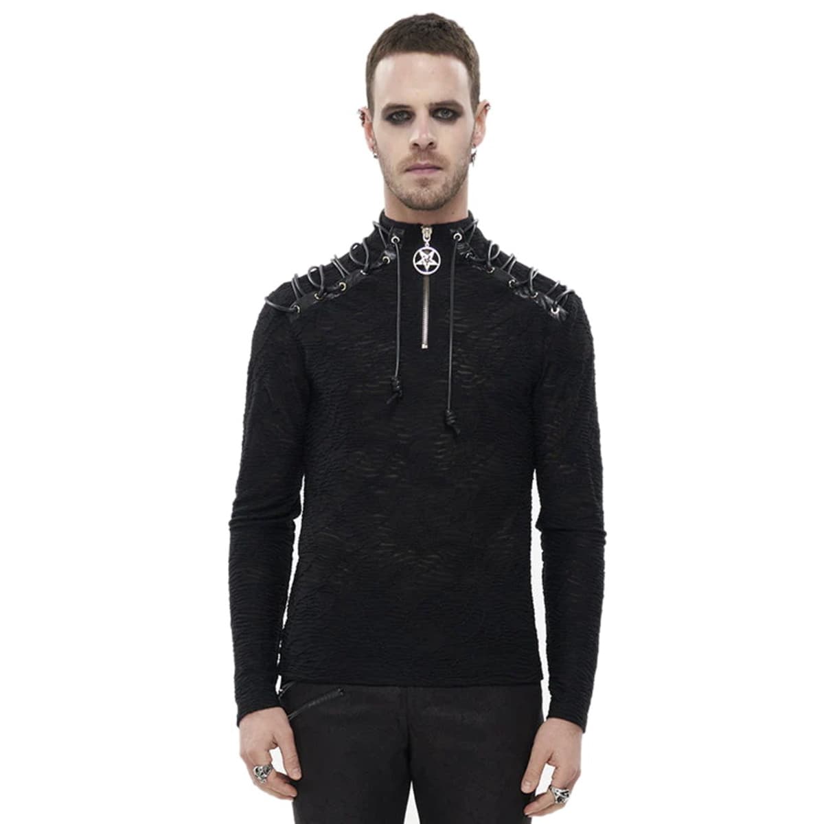 tee-shirt gothic et punk pour hommes - Cultist Punk Pentagram - DEVIL FASHION - TT217 3XL