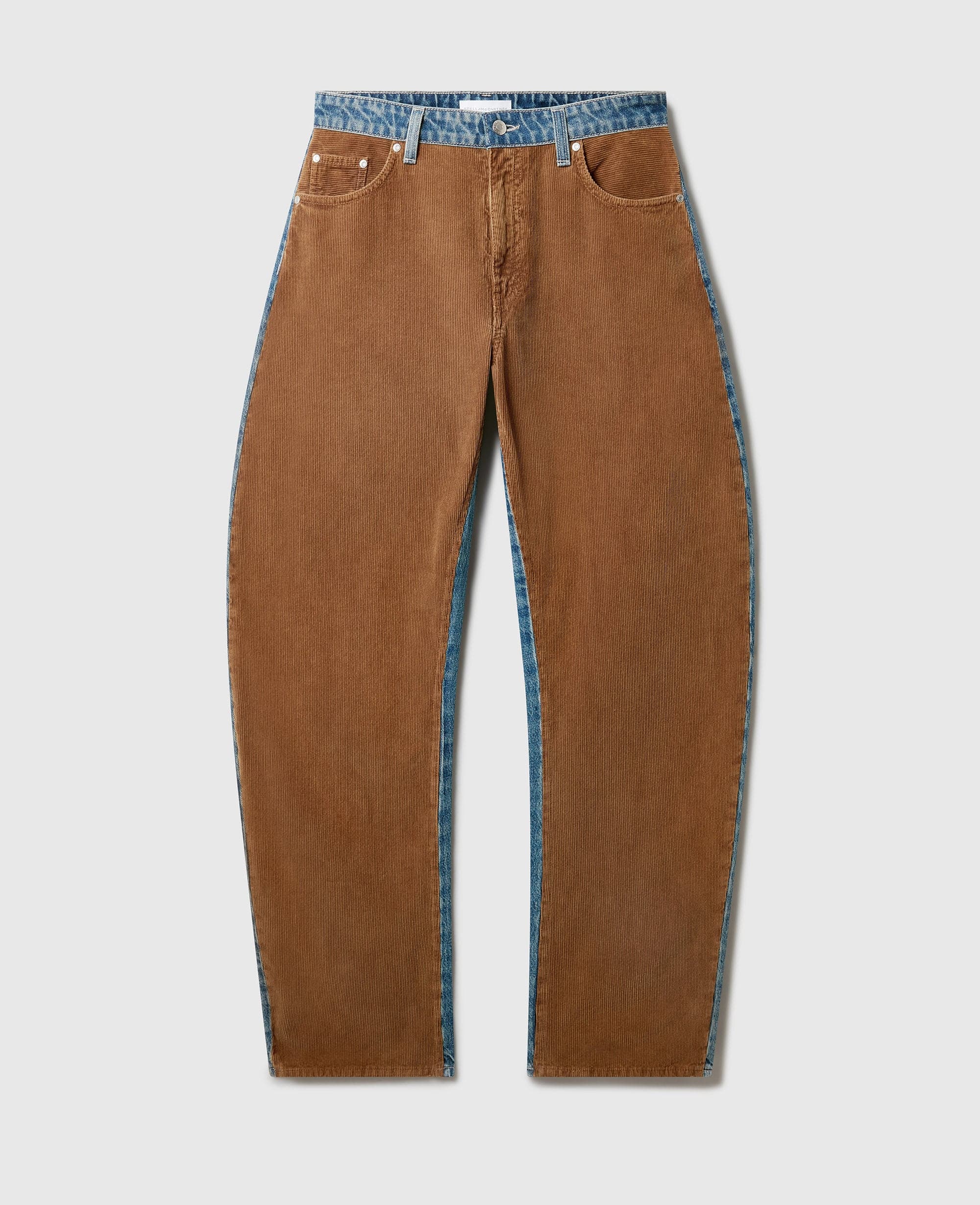 Stella McCartney - Jean arrondi avec empiecements en velours cotele, , Taille: 28
